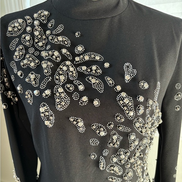 T&Y Senti Embellished Long Sleeve Maxi Dress in Black - Picture 11 of 11